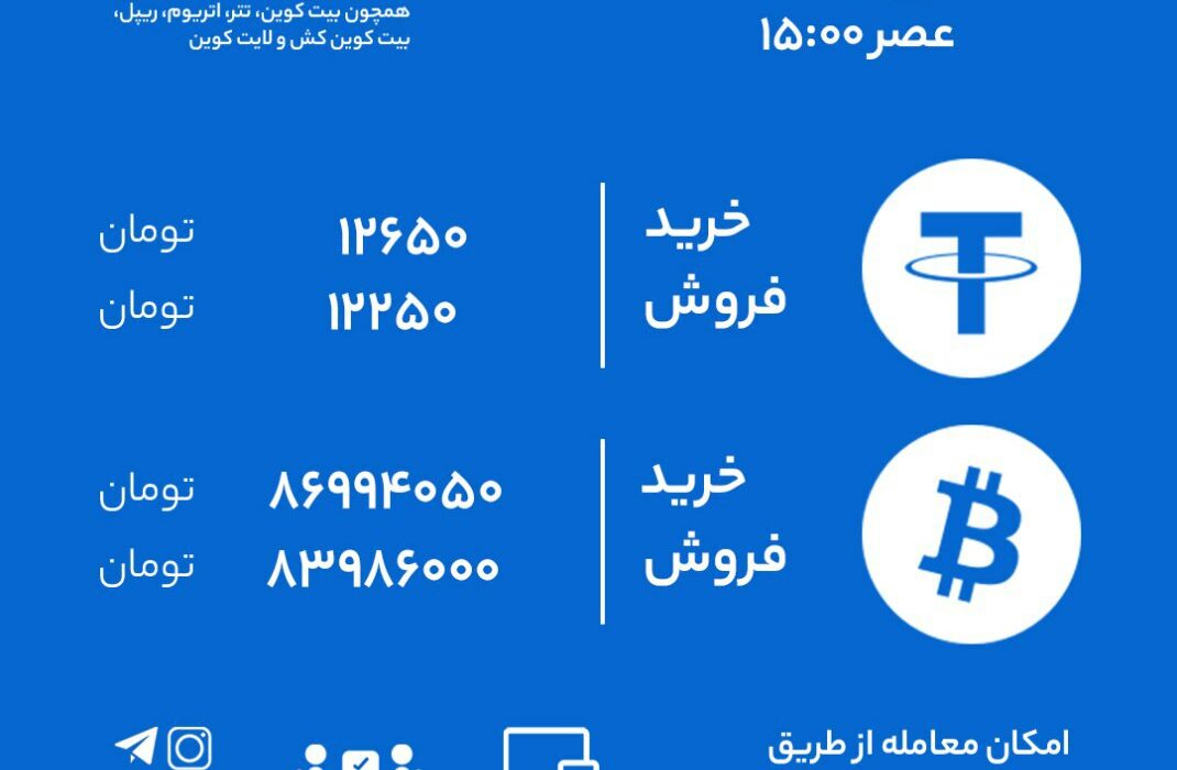 نرخ خرید و فروش ارزهای رمزپایه در رابکس بر اساس آخرین معاملات.