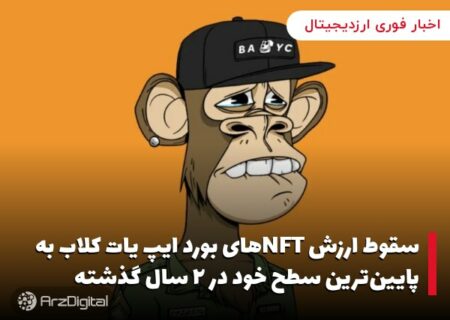 سقوط ارزش NFT‌های بورد ایپ یات کلاب به پایین‌ترین سطح خود در ۲ سال گذشته
