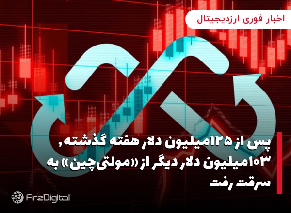 پس از ۱۲۵میلیون دلار هفته گذشته٬ ۱۰۳میلیون دلار دیگر از «مولتی‌چین» به سرقت رفت