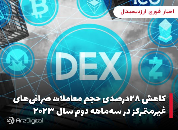 کاهش ۲۸درصدی حجم معاملات صرافی‌های غیرمتمرکز در سه‌ماهه دوم سال ۲۰۲۳
