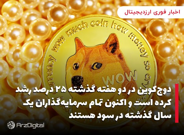 دوج‌کوین در دو هفته گذشته ۲۵ درصد رشد کرده است و اکنون تمام سرمایه‌گذاران یک سال گذشته در سود هستند