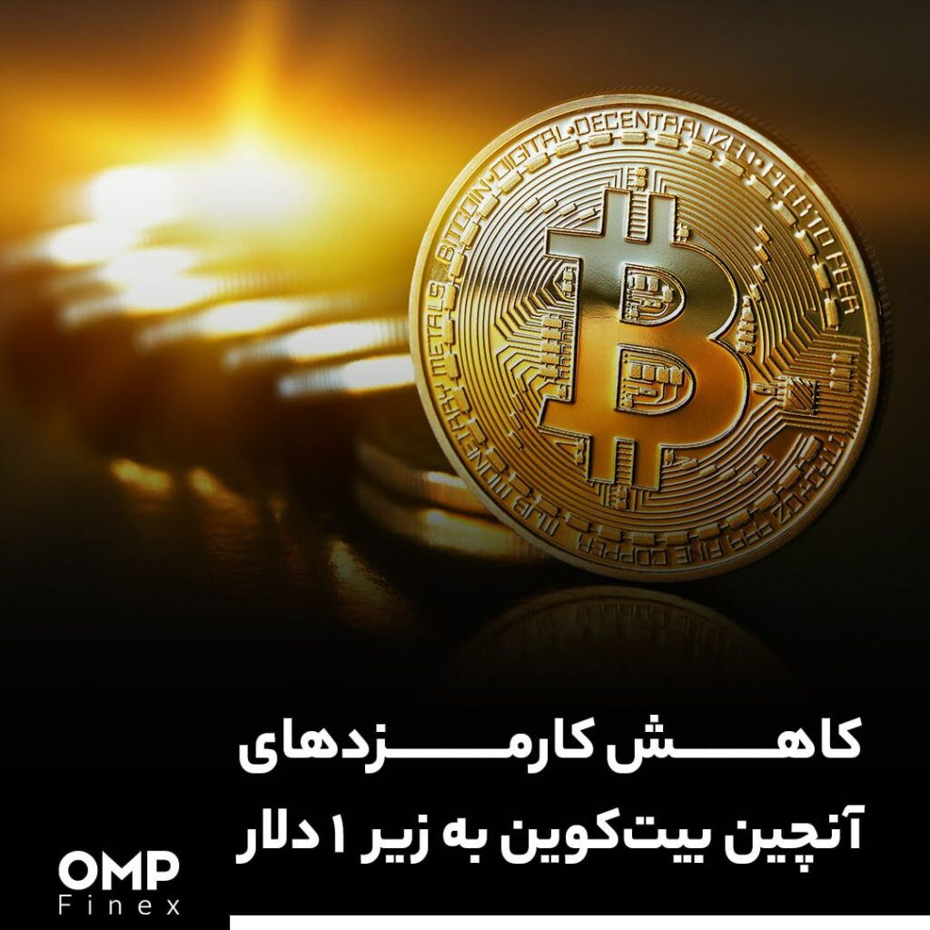 کاهش کارمزدهای آنچین بیت‌کوین به زیر ۱ دلار