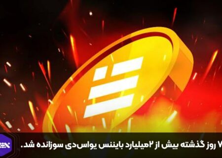 در ۷ روز گذشته بیش از ۲میلیارد بایننس یواس‌دی سوزانده شد.