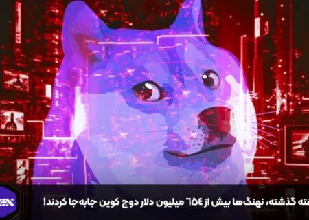 هفته گذشته، نهنگ‌ها بیش از ۶۵۴ میلیون دلار دوج کوین جابه‌جا کردند!