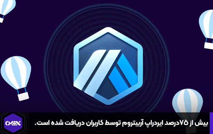 بیش از ۷۵درصد ایردراپ آربیتروم توسط کاربران دریافت شده است.