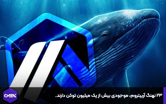 ۲۳ نهنگ آربیتروم، موجودی بیش از یک میلیون توکن دارند.