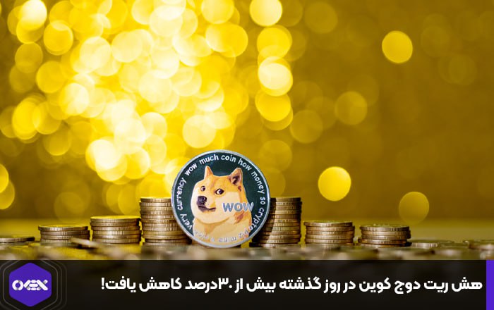 هش ریت دوج کوین در روز گذشته بیش از ۳۰درصد کاهش یافت!