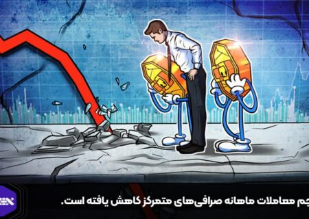 حجم معاملات ماهانه صرافی‌های متمرکز کاهش یافته است.