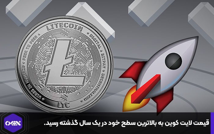قیمت لایت کوین به بالاترین سطح خود در یک سال گذشته رسید.