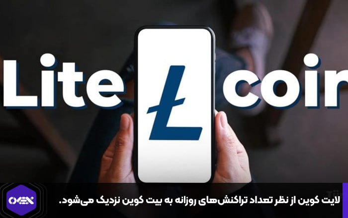 لایت کوین از نظر تعداد تراکنش‌های روزانه به بیت کوین نزدیک می‌شود.