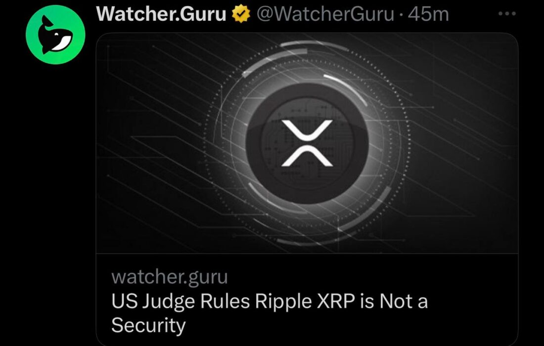ریپل دیگر یک سکیوریتی توکن بهادار نیست !