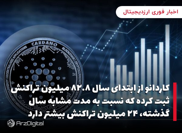 رشد فوق‌العاده کاردانو از ابتدای سال ۸۲.۸ میلیون تراکنش تاکنون