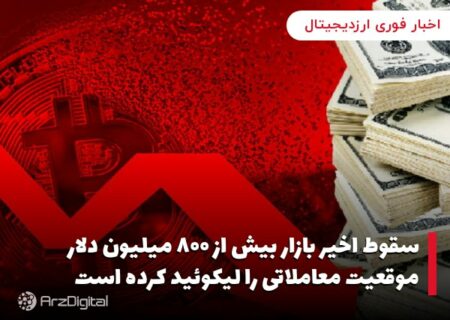 سقوط اخیر بازار بیش از ۸۰۰ میلیون دلار موقعیت معاملاتی را لیکوئید کرده است