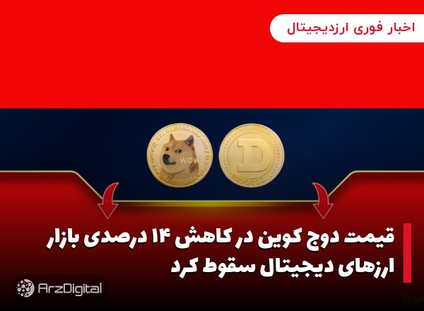 قیمت دوج کوین در کاهش ۱۴ درصدی بازار ارزهای دیجیتال سقوط کرد