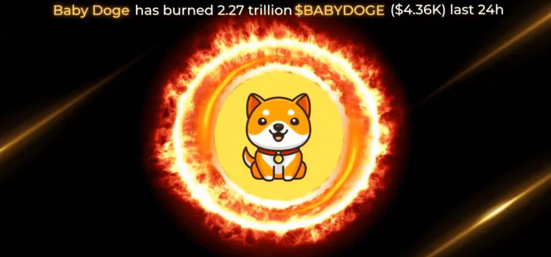 بی‌بی دوج در ۲۴ ساعت گذشته ۲٫۲۷ تریلیون دلار BabyDoge (4.36 هزار دلار) سوزانده است!