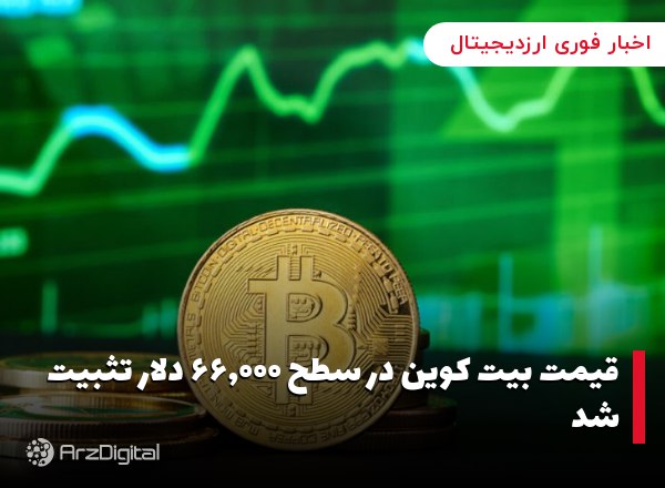 قیمت بیت کوین در سطح ۶۶,۰۰۰ دلار تثبیت شد
