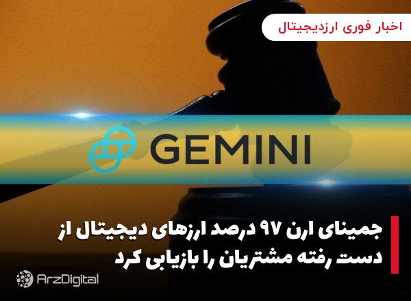 جمینای ارن ۹۷ درصد ارزهای دیجیتال از دست رفته مشتریان را بازیابی کرد