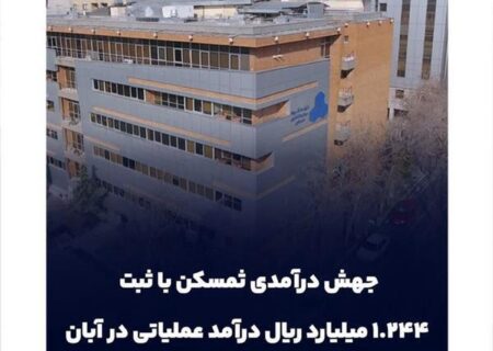 جهش درآمدی ثمسکن با ثبت ۱,۲۴۴ میلیارد ریال درآمد عملیاتی در آبان