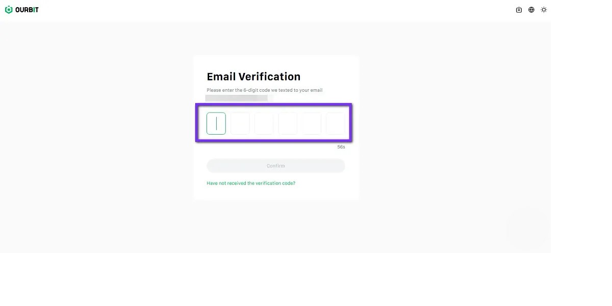 تایید ایمیل مرحله سوم ثبت نام در صرافی اوربیت
